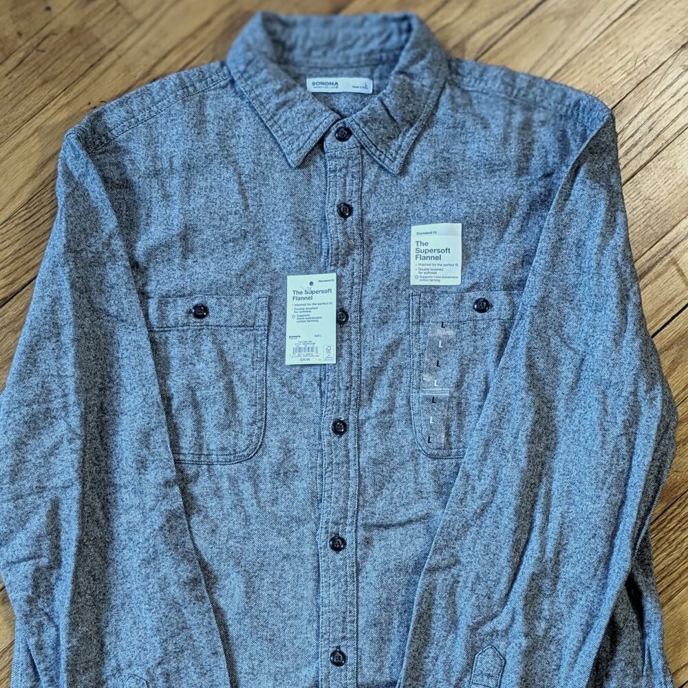 NWT 100% Cotton Soft Warm Flannel - Light Blue Denim Color